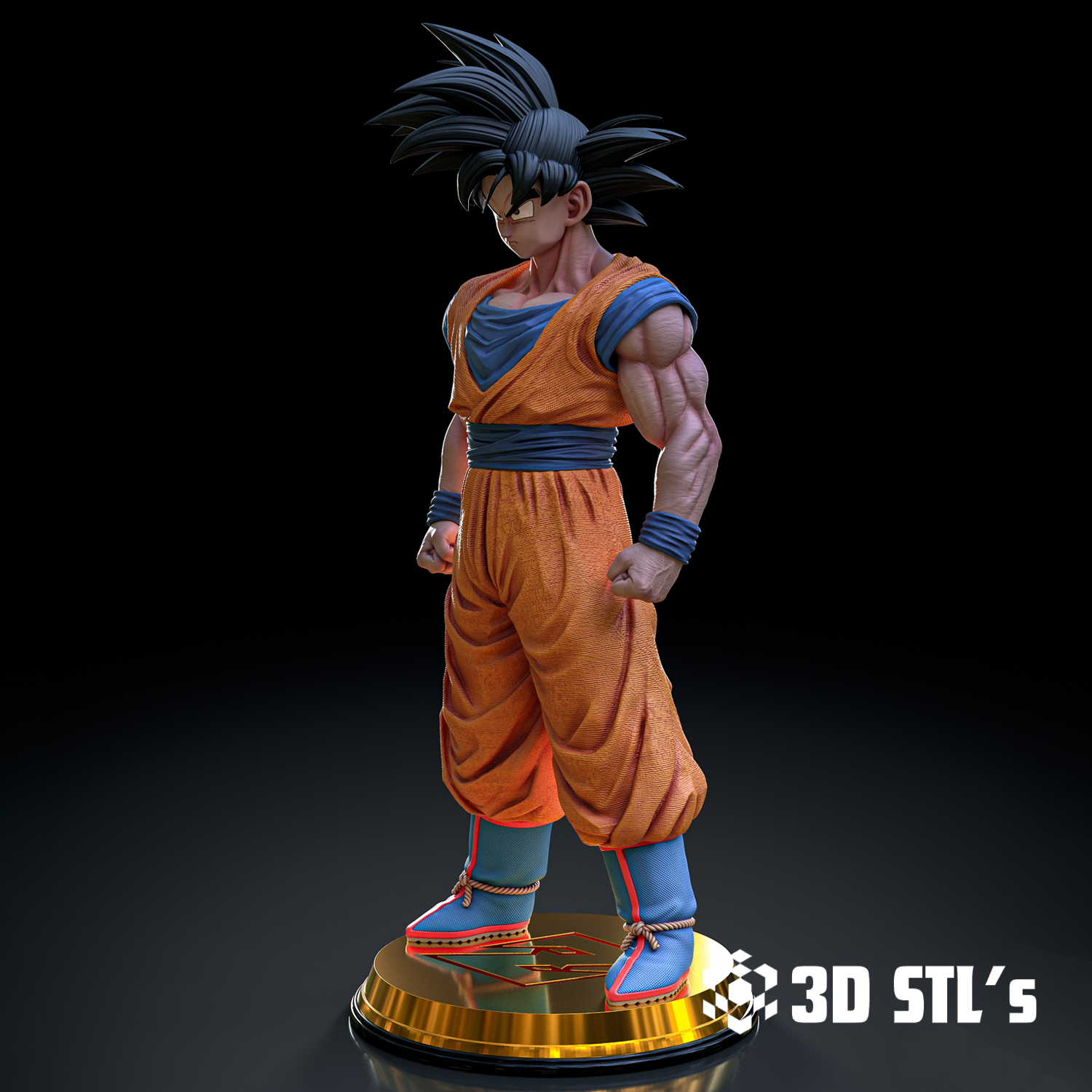 Goku 1/6 Scale STL File – 3D print preview 2