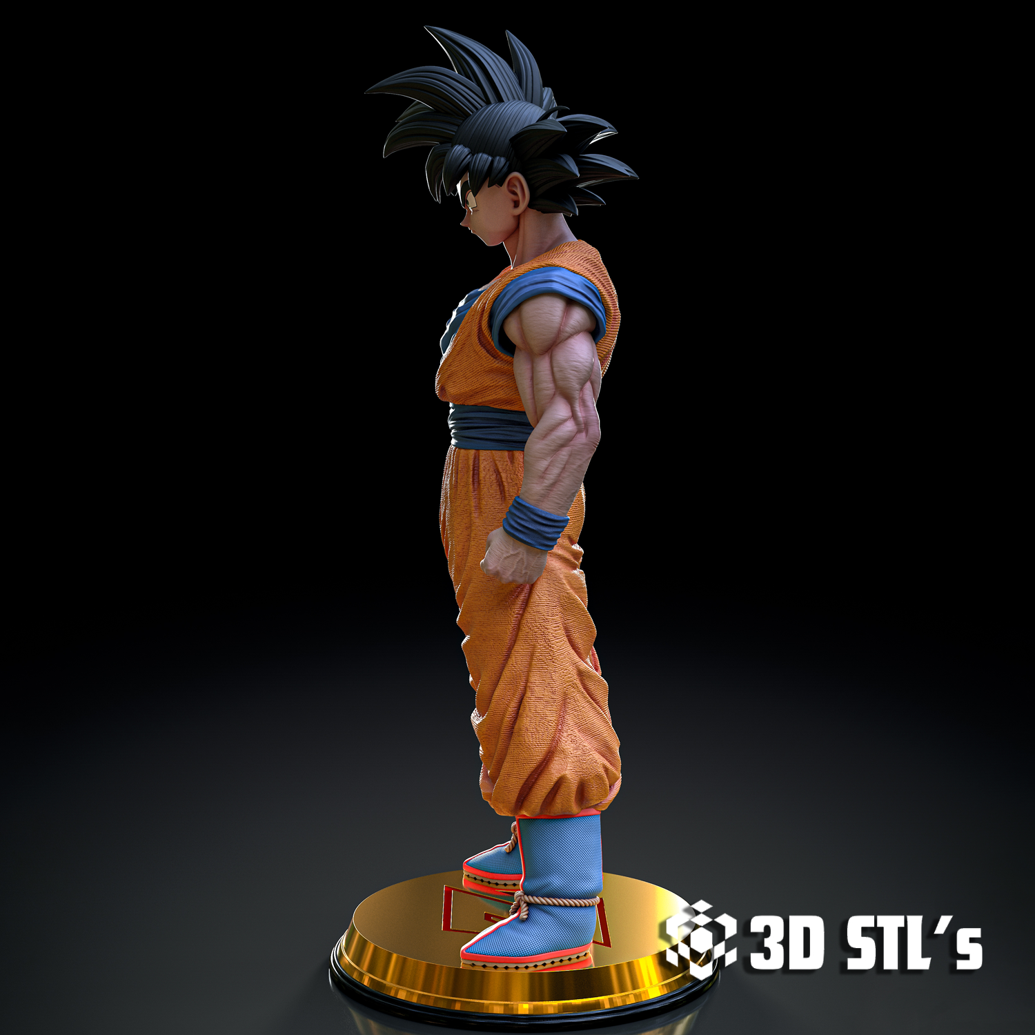 Goku 1/6 Scale STL File – 3D print preview 3