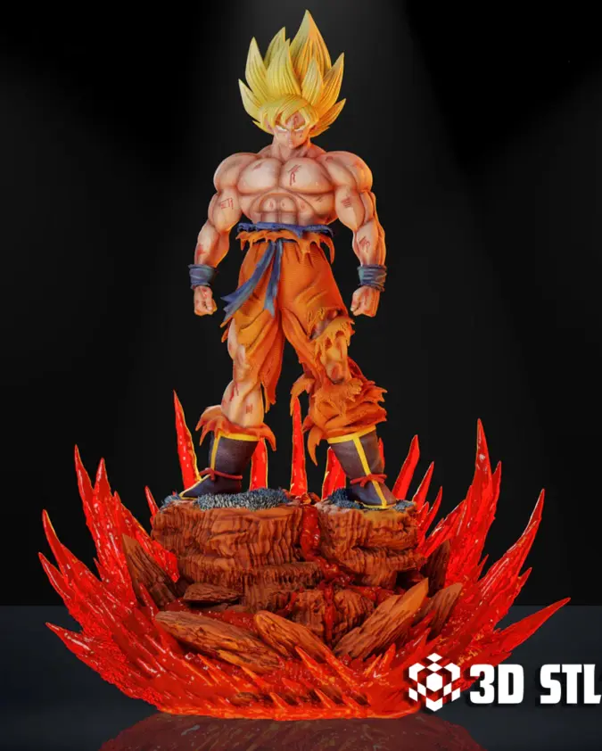 Goku Super Saiyan STL File – Dragon Ball Z 3D Print Figure