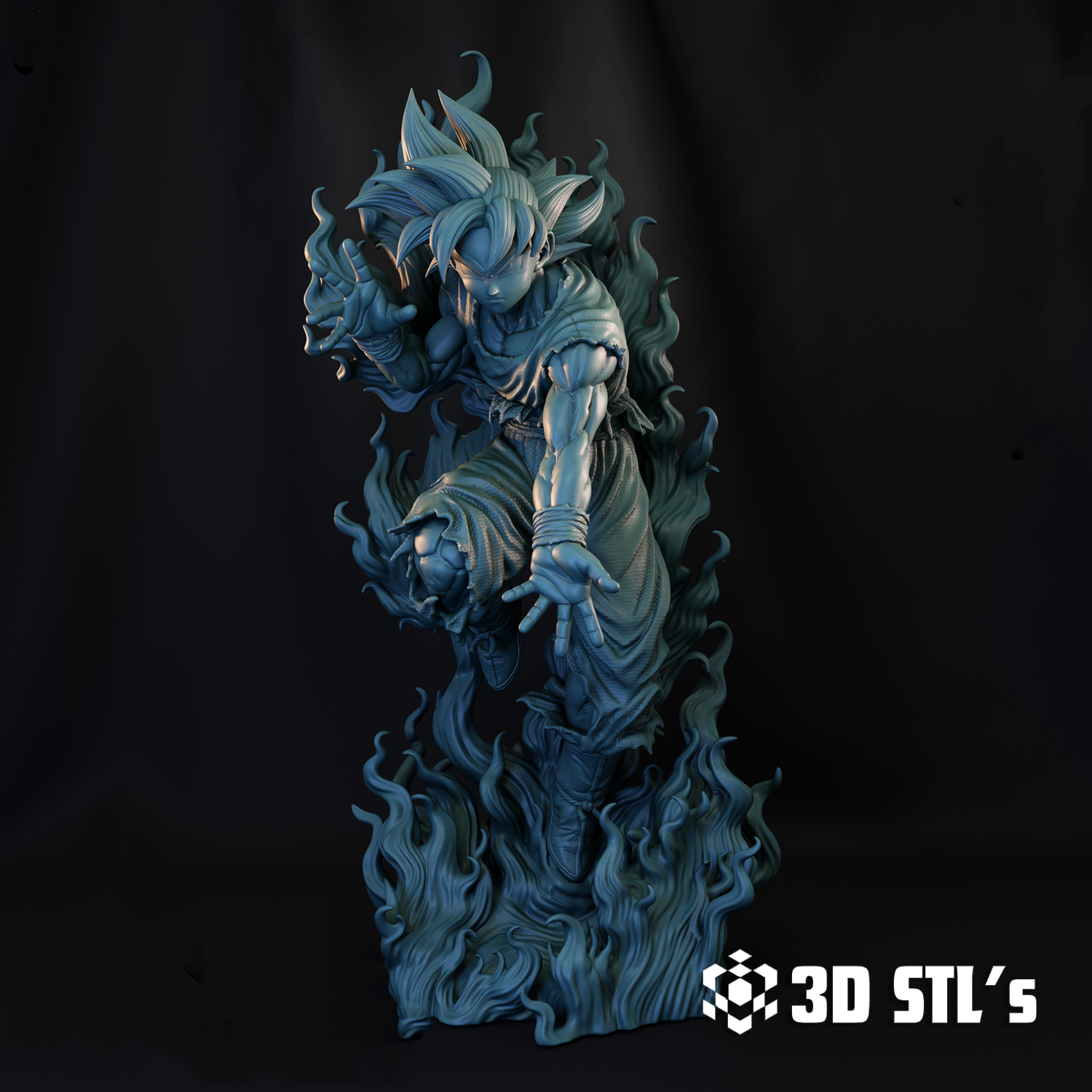 Goku Ultra Instinct STL – 3D print preview 2