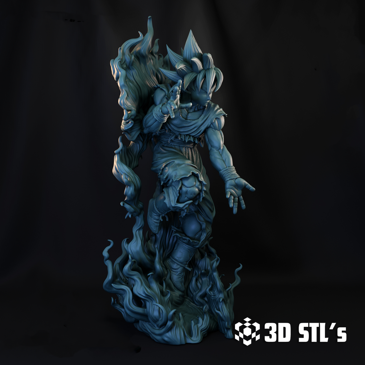 Goku Ultra Instinct STL – 3D print preview 3