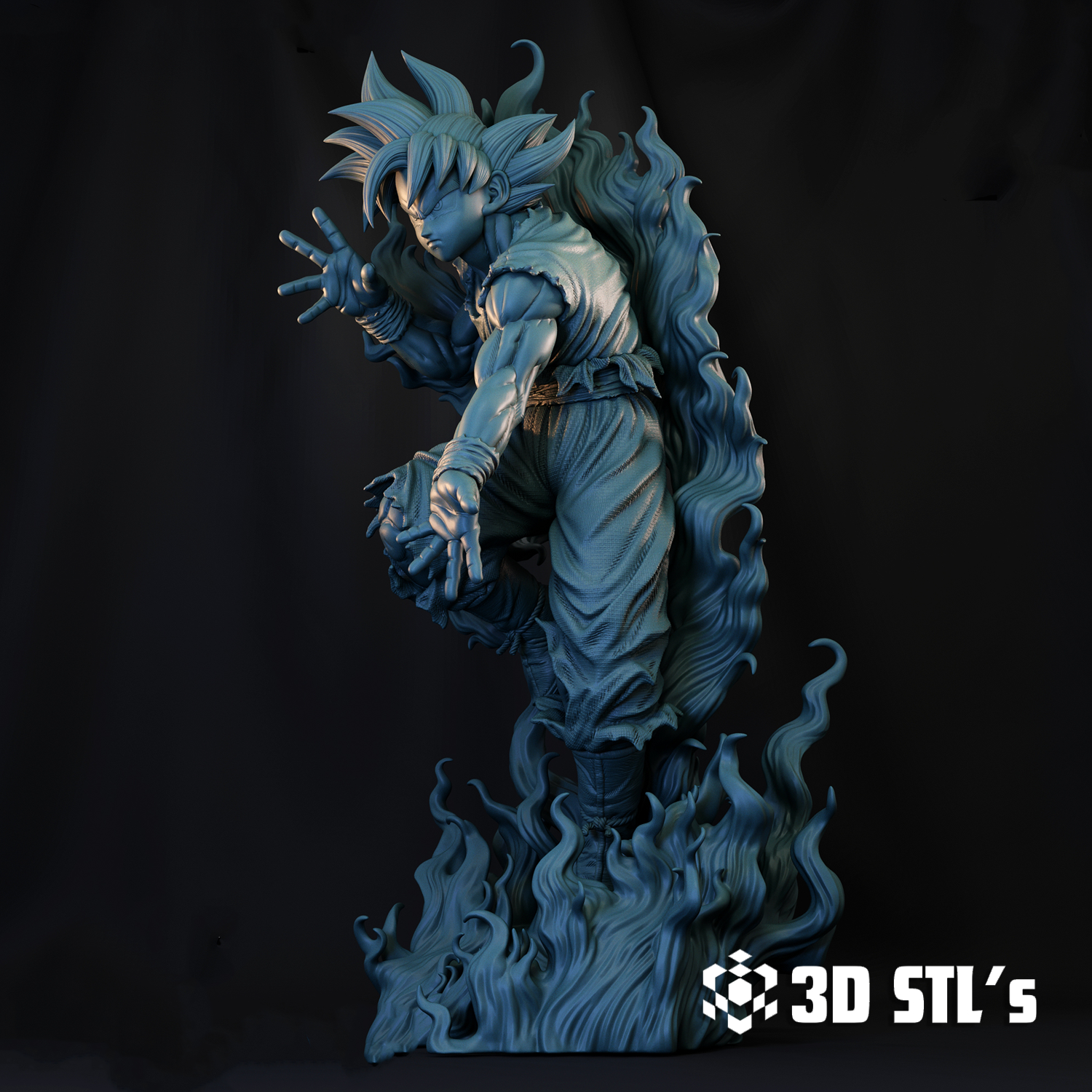 Goku Ultra Instinct STL – 3D print preview 4