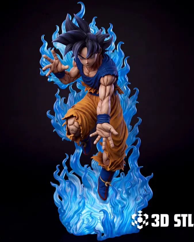 Goku Ultra Instinct STL – Dragon Ball Super Battle Stance Statue