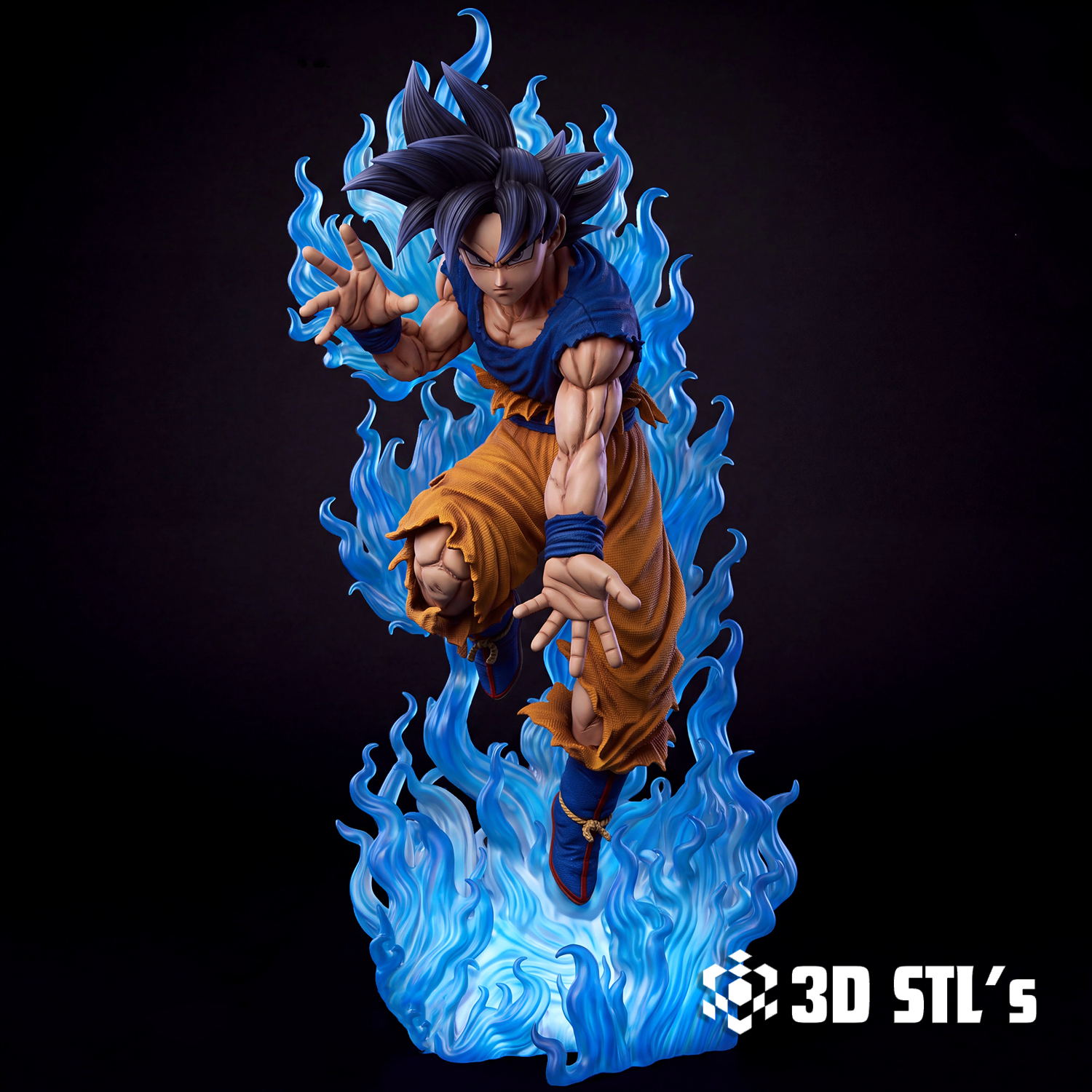 Goku Ultra Instinct STL – Dragon Ball Super Battle Stance Statue