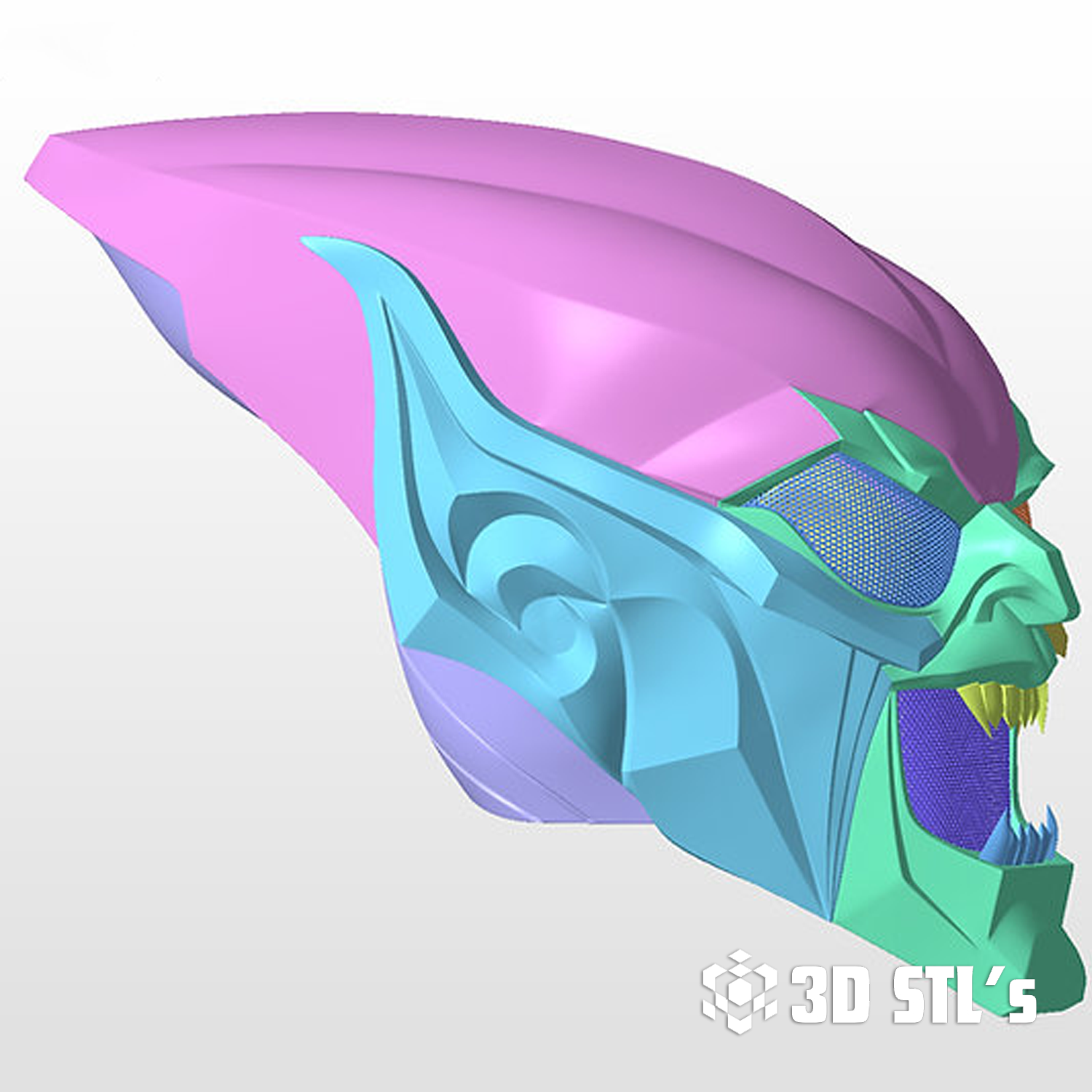 Green Goblin Helmet STL – 3D print preview 3