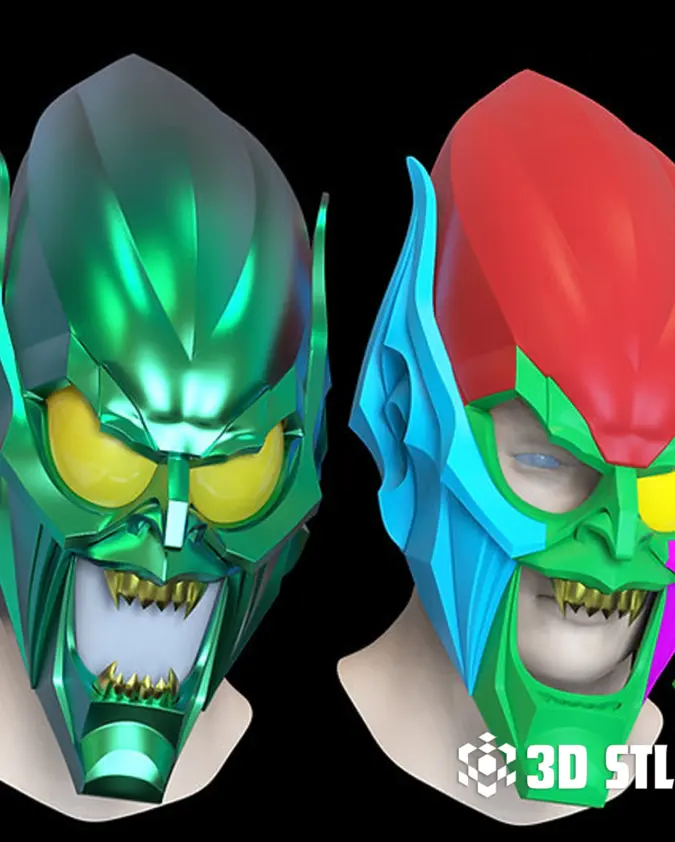 Green Goblin Helmet STL – Spider-Man Villain Cosplay Mask