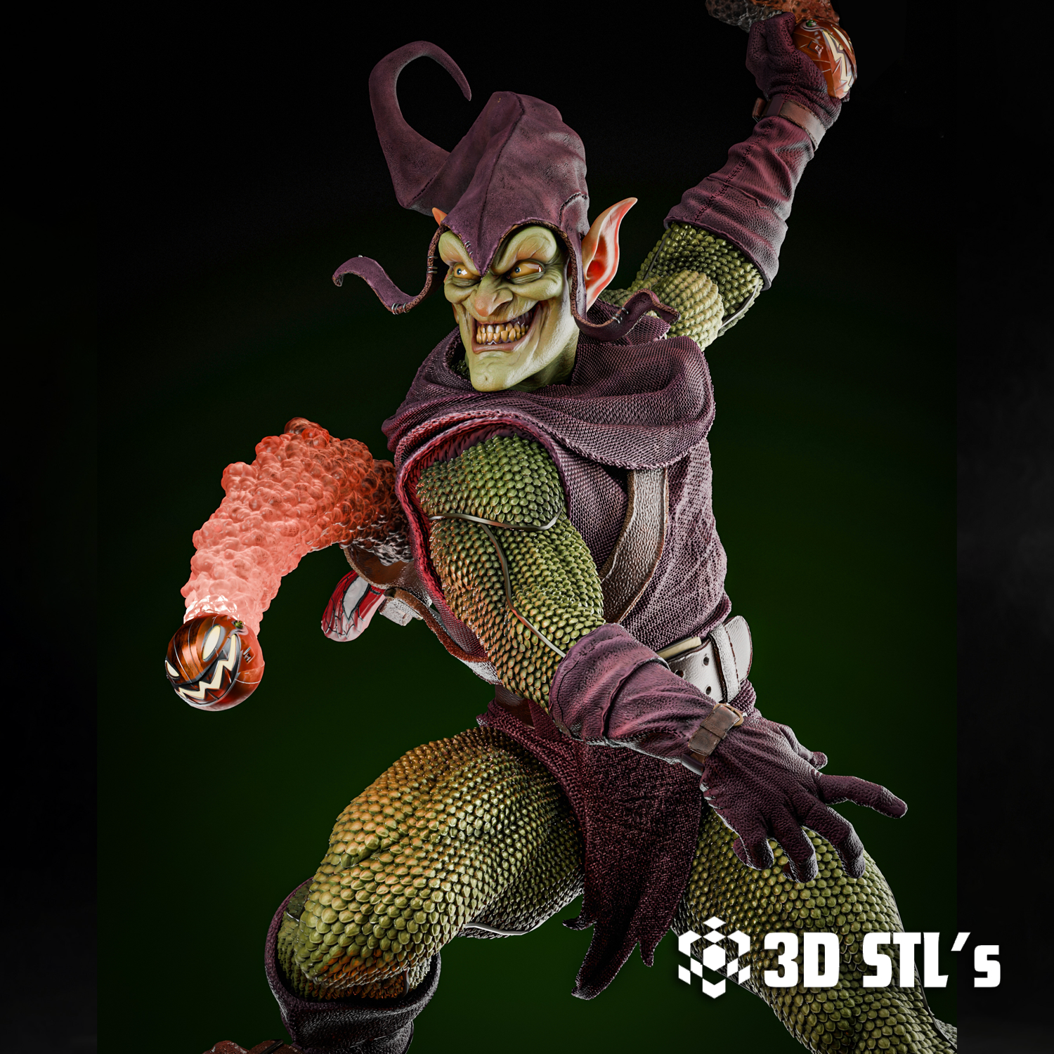 Green Goblin STL Figure & Bust – 3D print preview 7