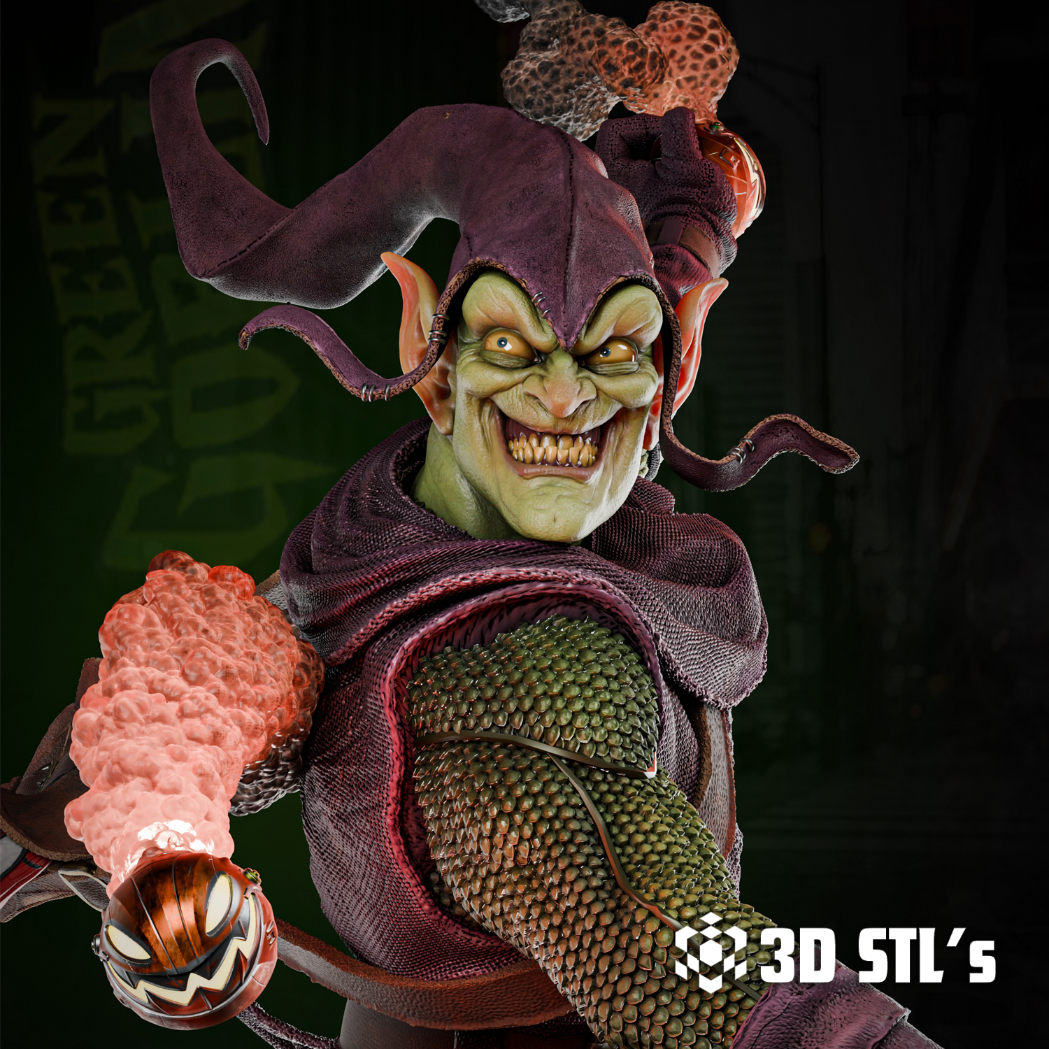 Green Goblin STL Figure & Bust – Spider-Man Villain 3D Print