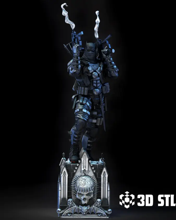 Grim Knight Batman STL – Dark Multiverse Armed Batman Figure