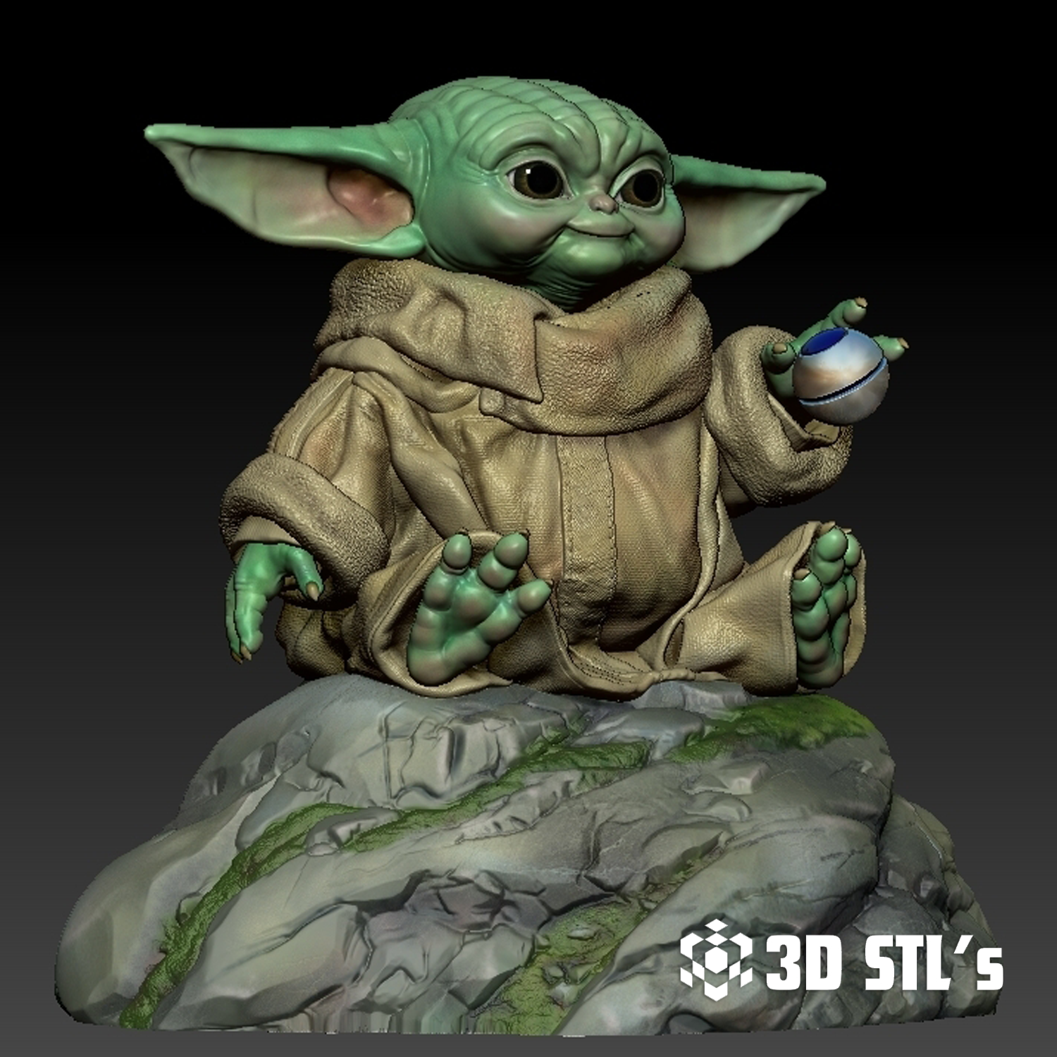 Grogu STL – 3D print preview 2
