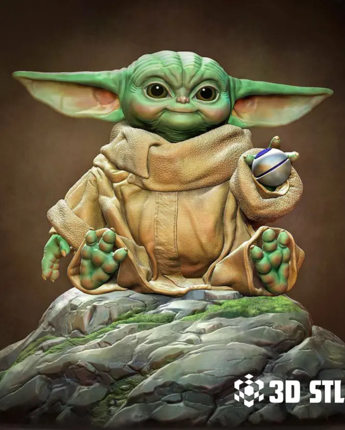 Grogu STL – The Mandalorian Baby Yoda 3D Print Figure