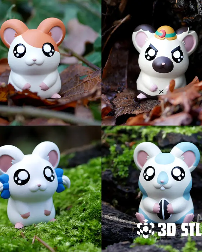 Hamtaro STL Pack – 15 Cute Hamster 3D Print Files