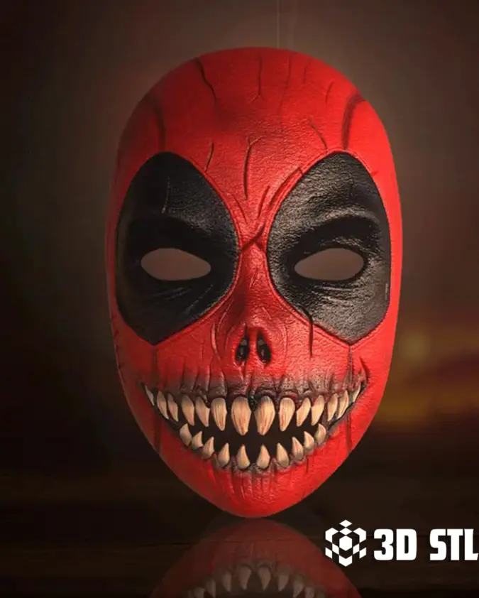 Haunted Deadpool Mask STL – Halloween Horror Cosplay Mask