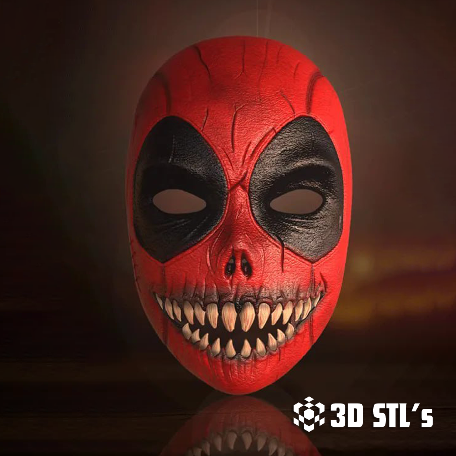 Haunted Deadpool Mask STL – Halloween Horror Cosplay Mask