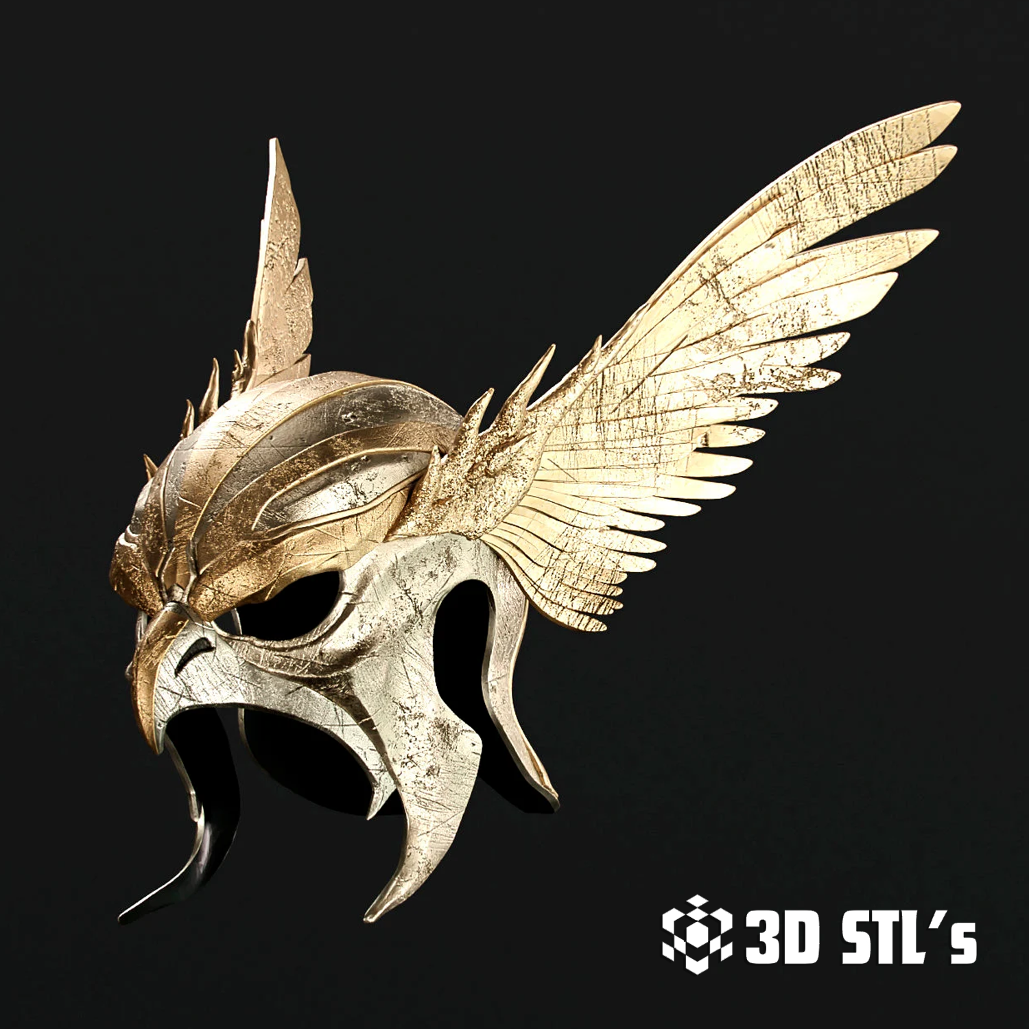 Hawkman Helmet STL – 3D print preview 2