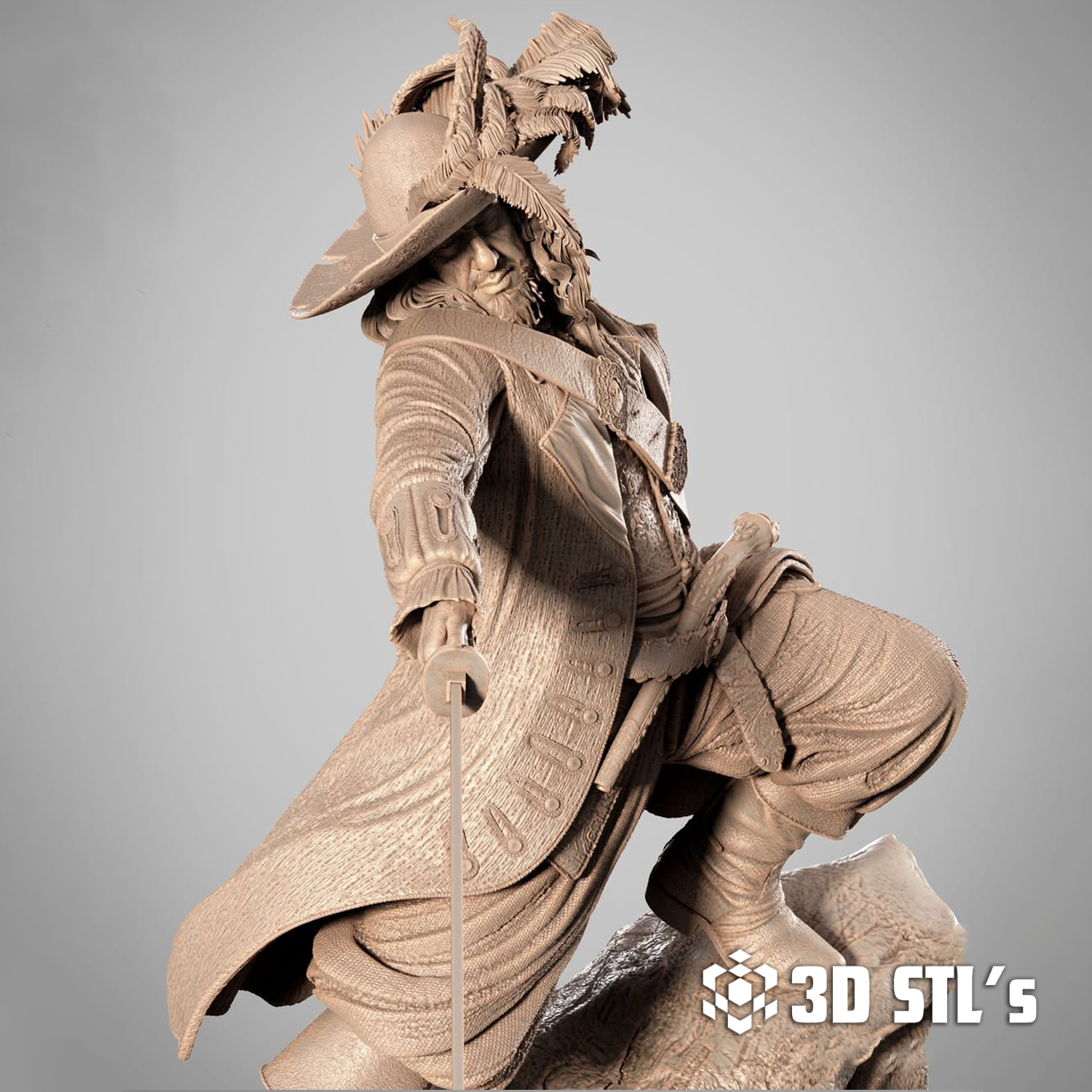 Hector Barbossa STL – 3D print preview 2