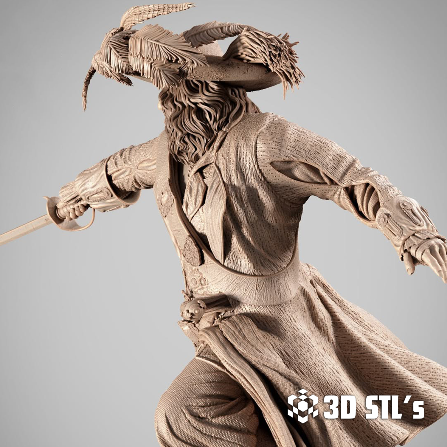 Hector Barbossa STL – 3D print preview 3