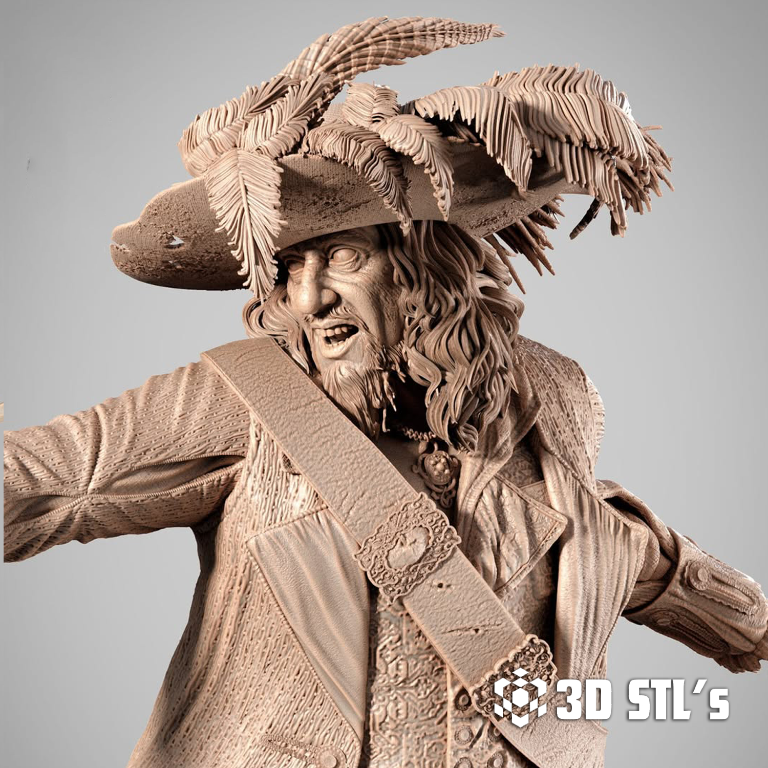 Hector Barbossa STL – 3D print preview 4