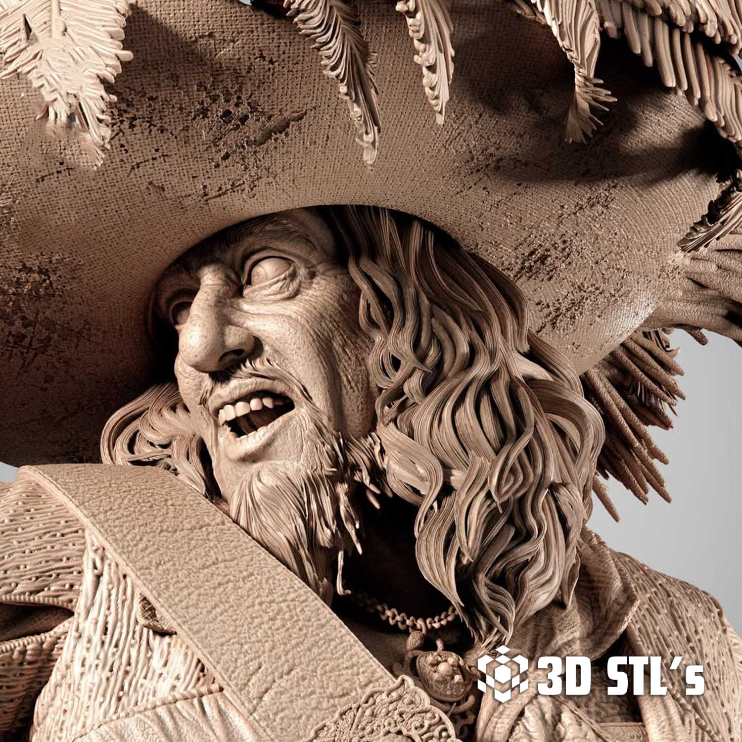 Hector Barbossa STL – 3D print preview 5