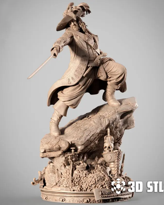 Hector Barbossa STL – Pirates of the Caribbean 3D Print Figure