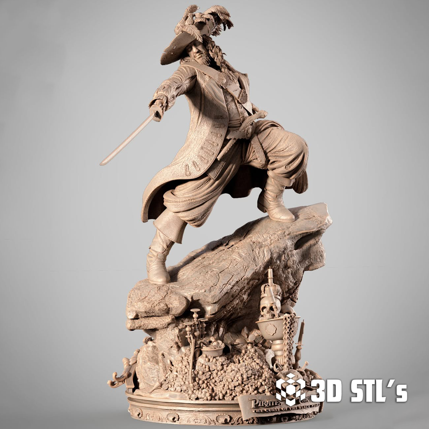 Hector Barbossa STL – Pirates of the Caribbean 3D Print Figure