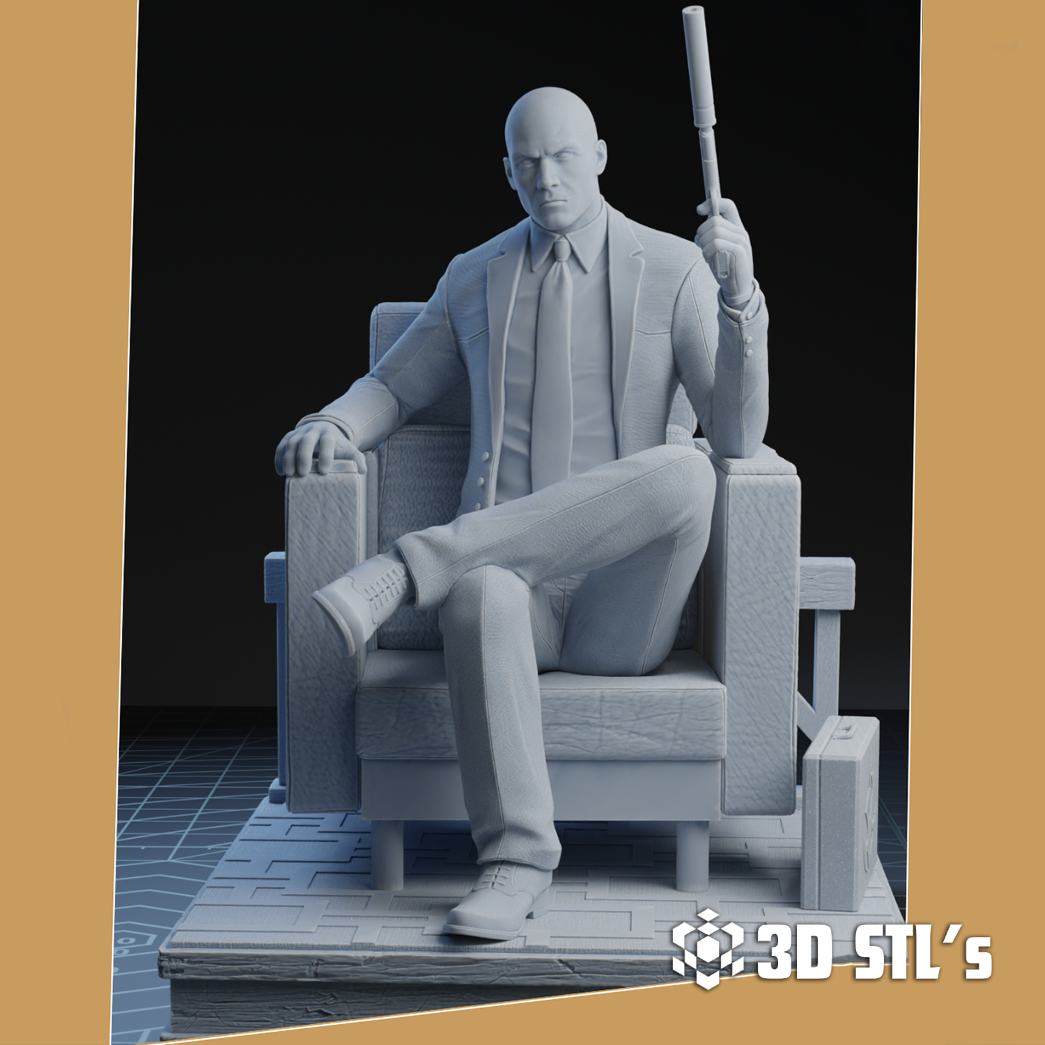 Hitman Agent 47 STL – 3D print preview 2