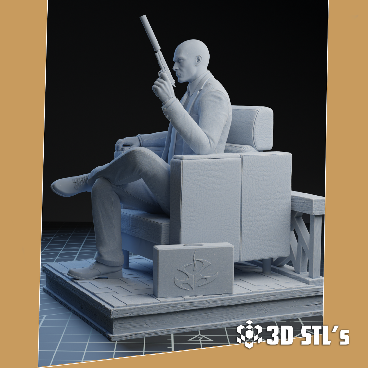 Hitman Agent 47 STL – 3D print preview 3