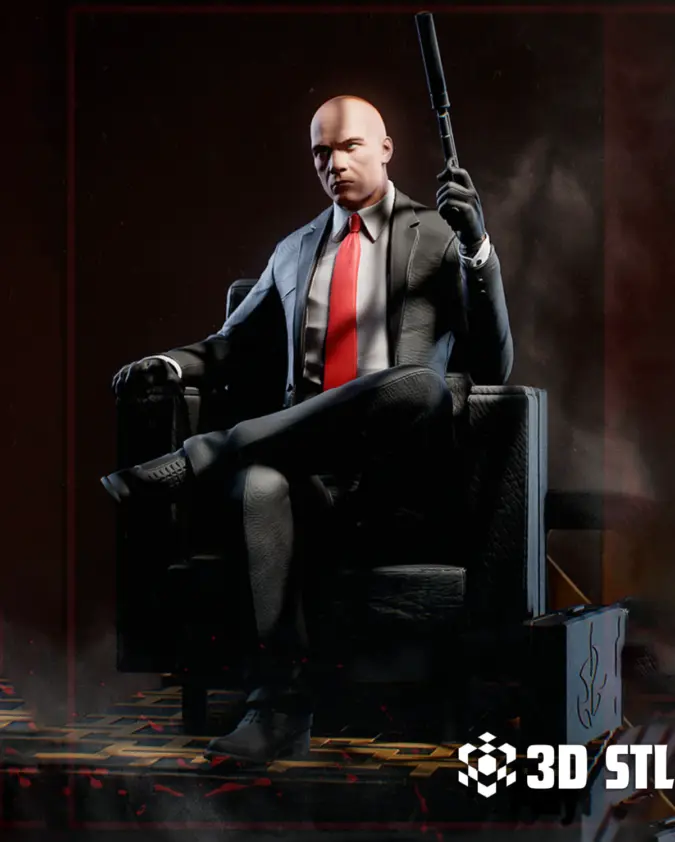 Hitman Agent 47 STL – Assassin in Suit 3D Print Figure