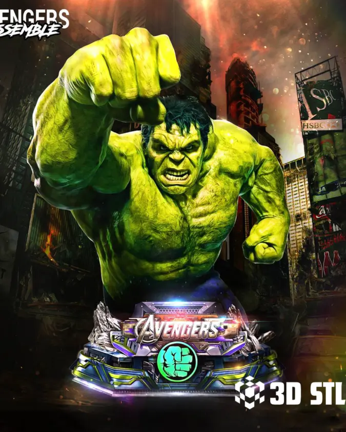 Hulk Bust STL File – Marvel Avengers 3D Printable Bust