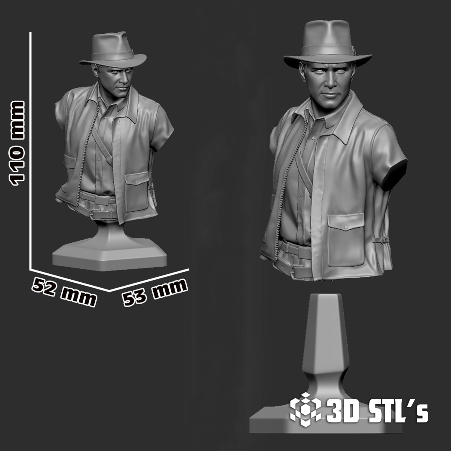 Indiana Jones STL – 3D print preview 6