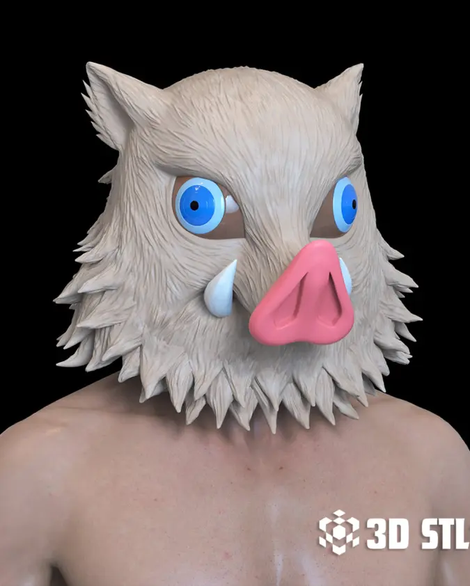 Inosuke Boar Mask STL – Demon Slayer Wearable Cosplay Helmet