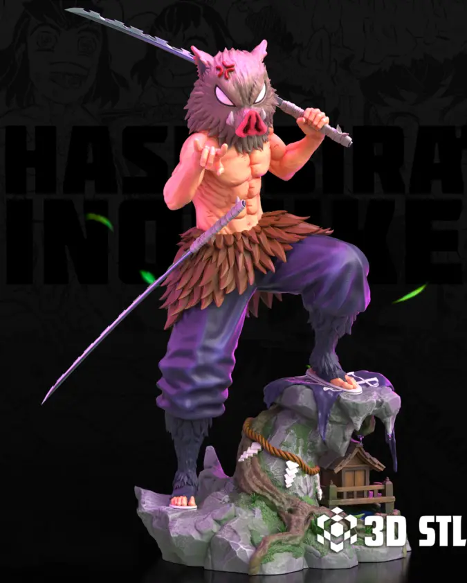 Inosuke Hashibira Figure STL – Fearless Kimetsu no Yaiba 3D Print