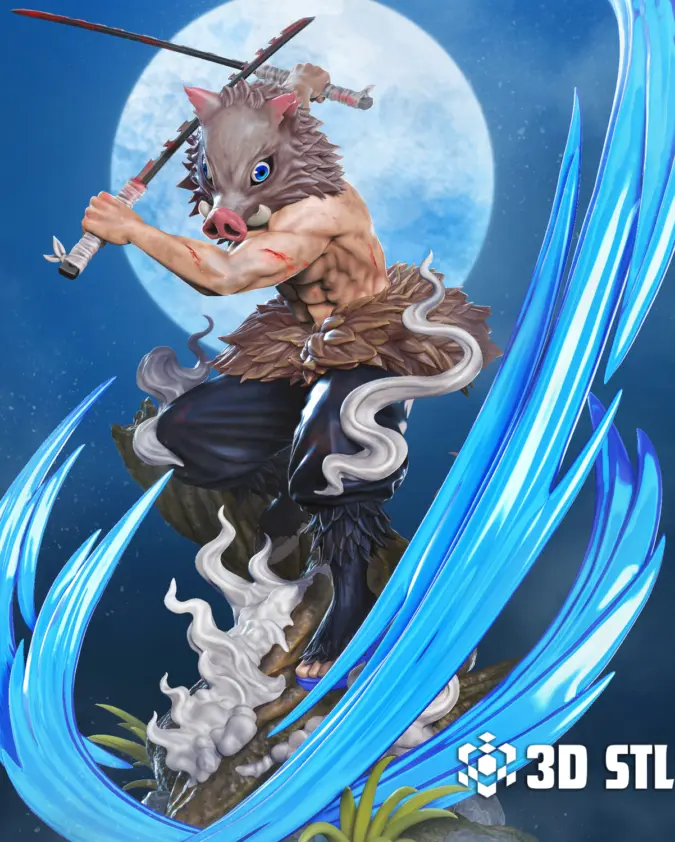 Inosuke Hashibira STL – Demon Slayer Boar Mask Figure