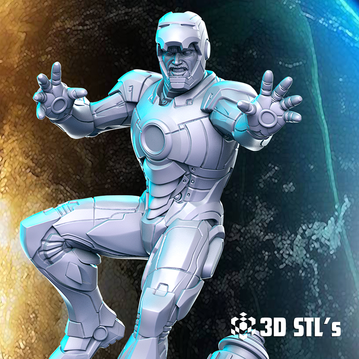 Iron Man Mask Off STL – 3D print preview 2