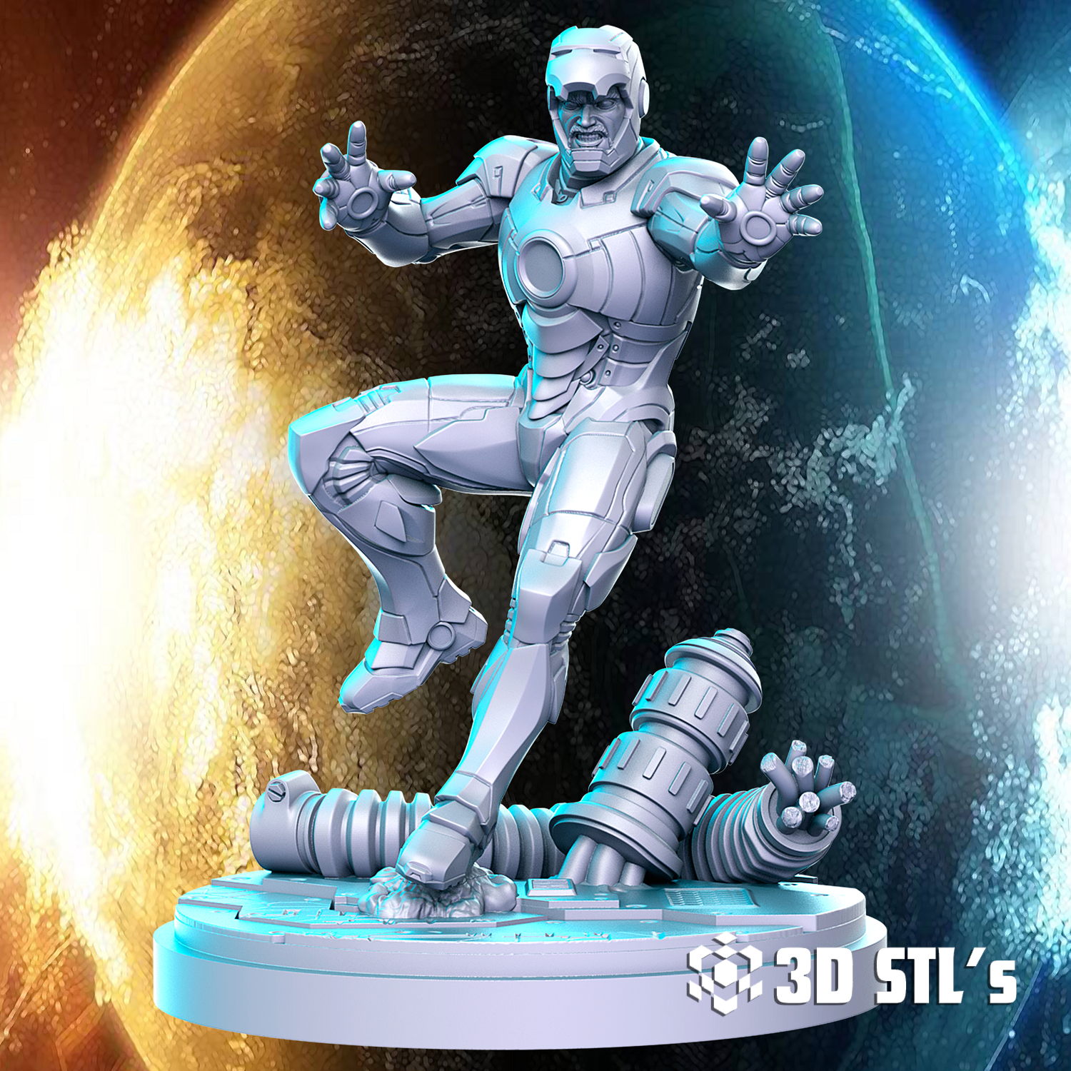 Iron Man Mask Off STL – Tony Stark Marvel 3D Print Figure