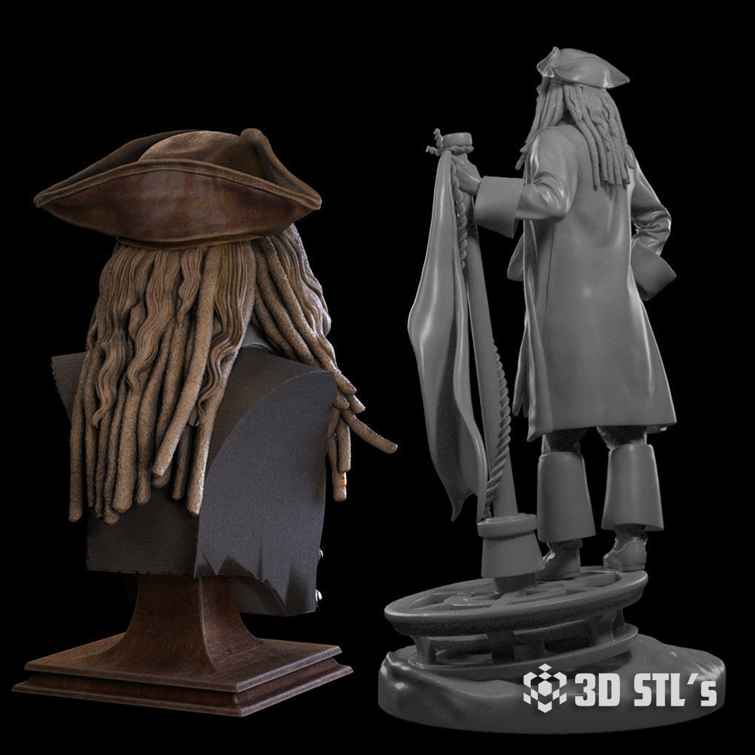 Jack Sparrow STL File – 3D print preview 4