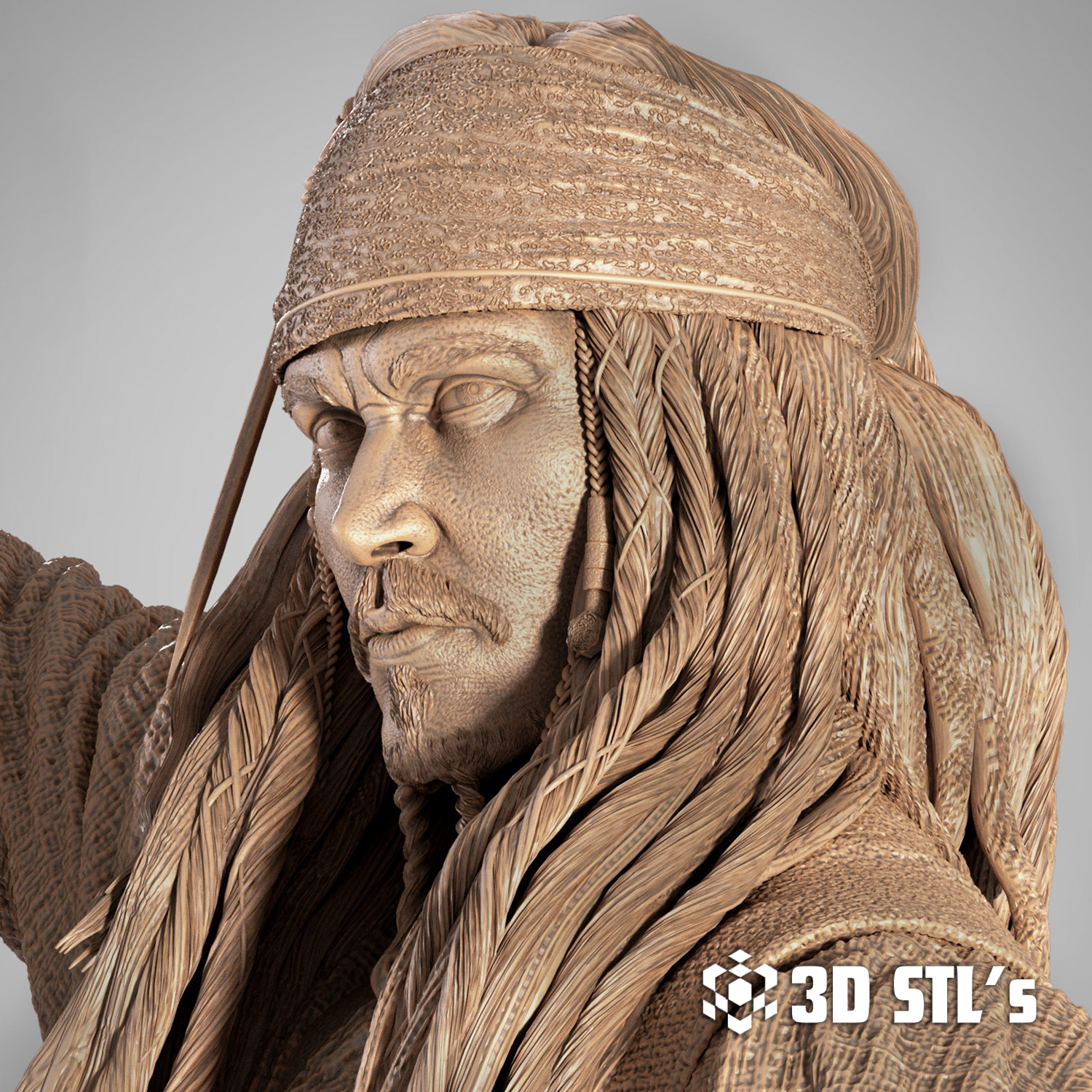 Jack Sparrow 1/6 Scale STL – 3D print preview 5