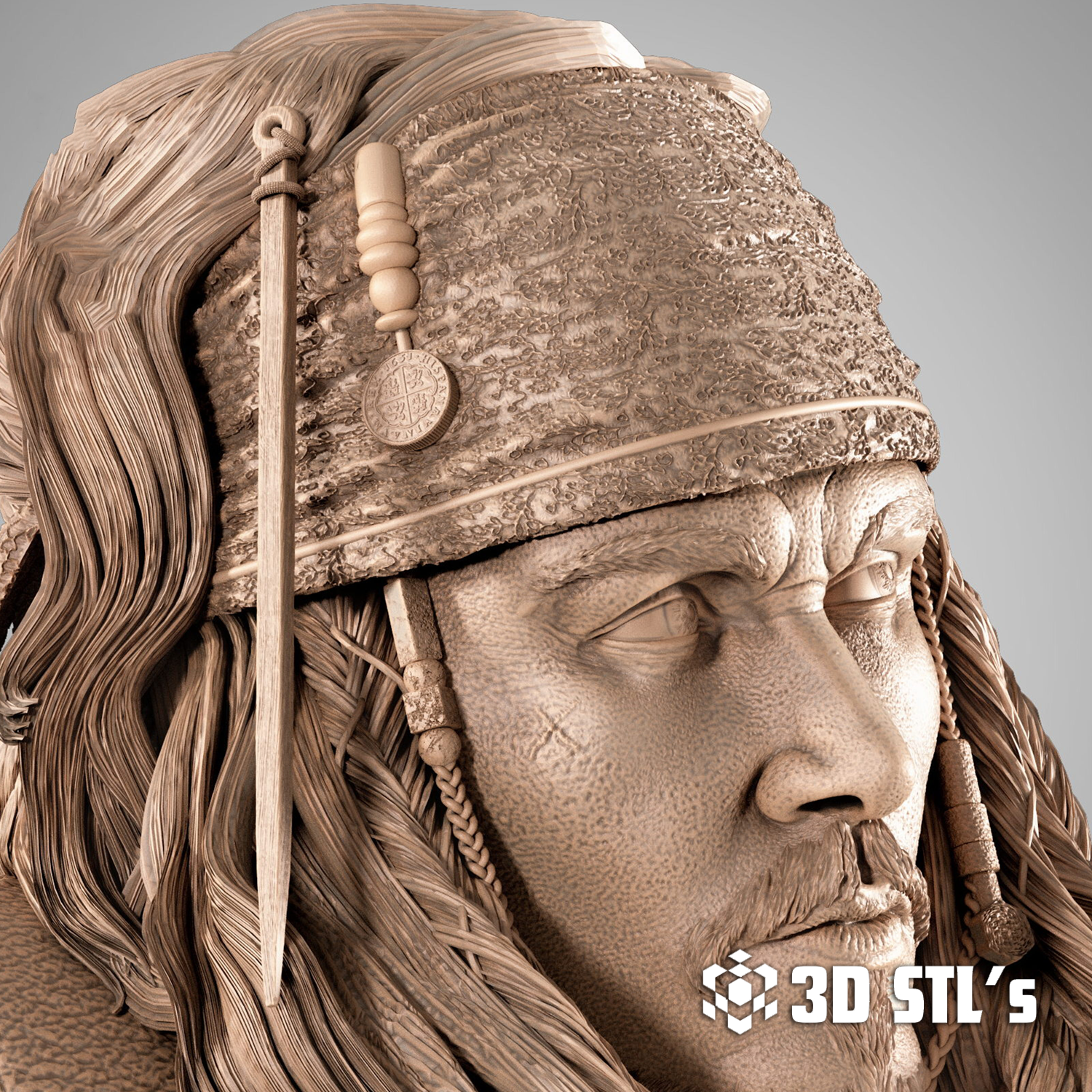 Jack Sparrow 1/6 Scale STL – 3D print preview 6