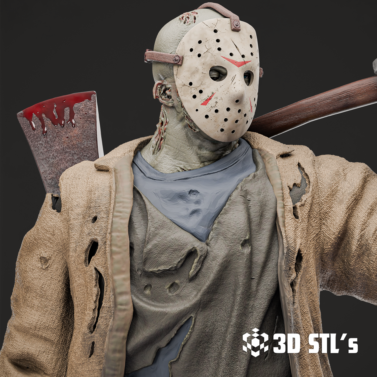 Jason Voorhees STL – 3D print preview 5