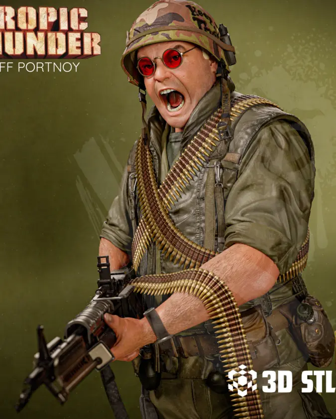 Jeff Portnoy STL – Tropic Thunder 1/6 Scale 3D Print Figure