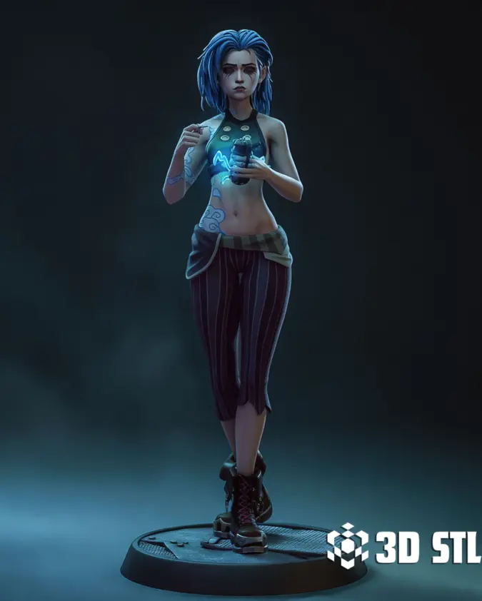 Jinx STL with Lychee Files – League of Legends Arcane 3D Print