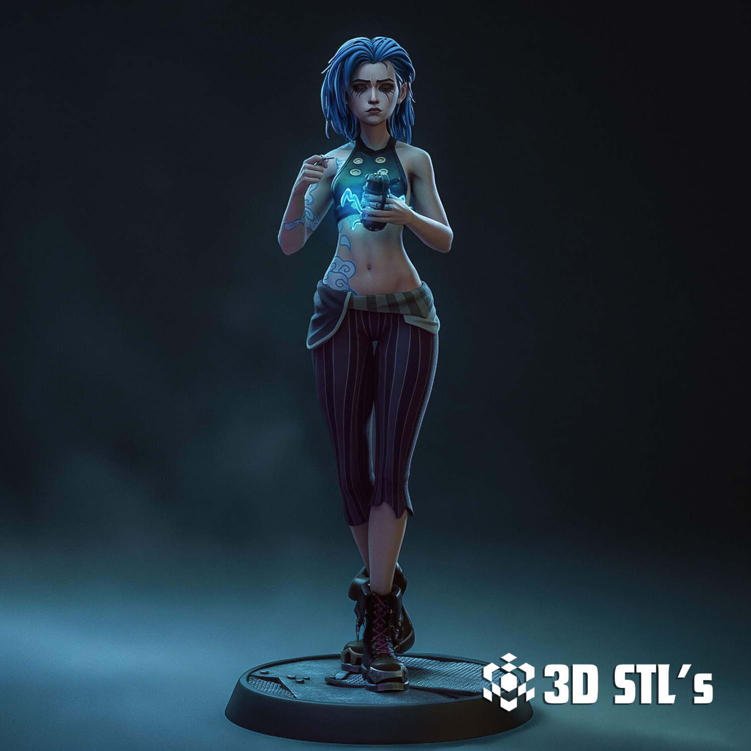Jinx STL with Lychee Files – League of Legends Arcane 3D Print