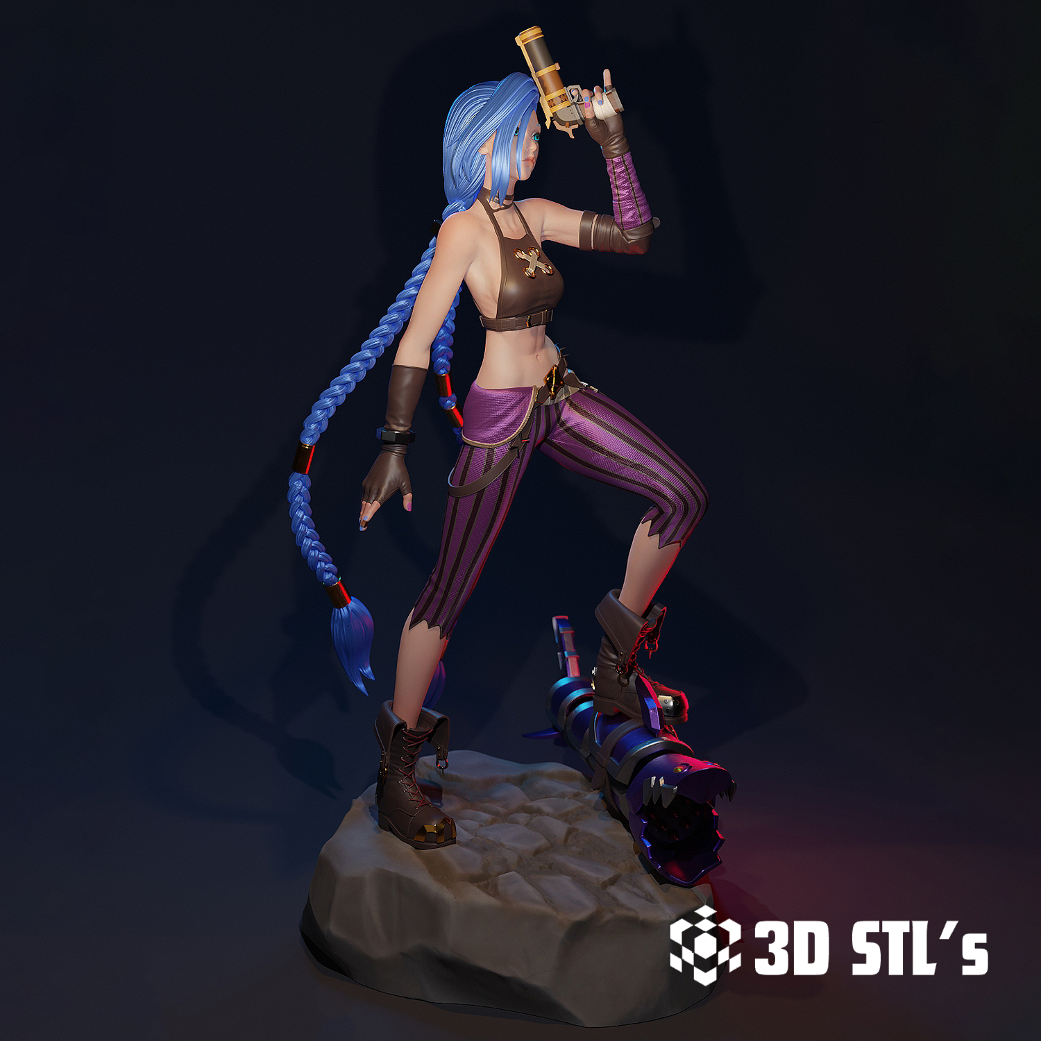 Jinx Figure STL – 3D print preview 2