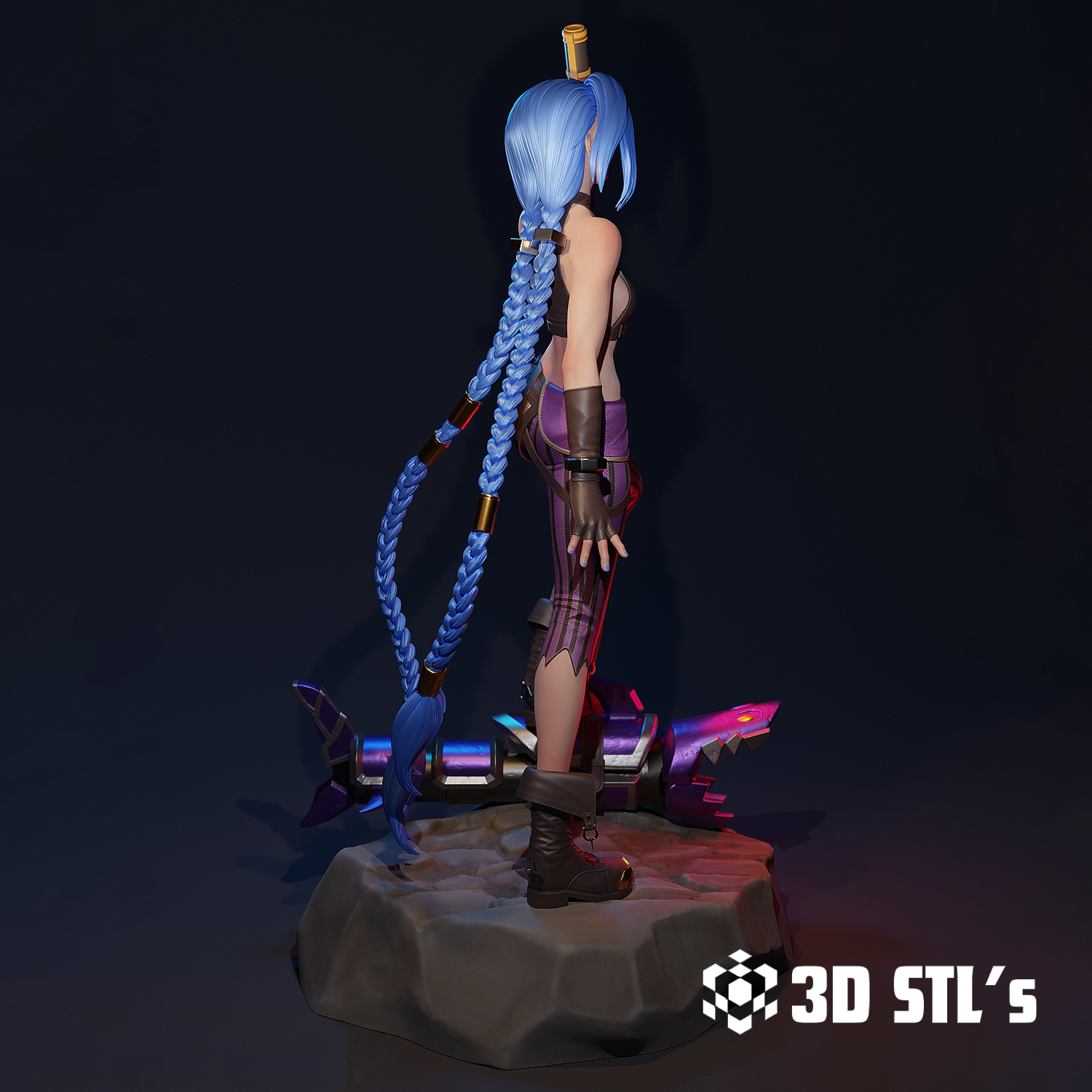 Jinx Figure STL – 3D print preview 3