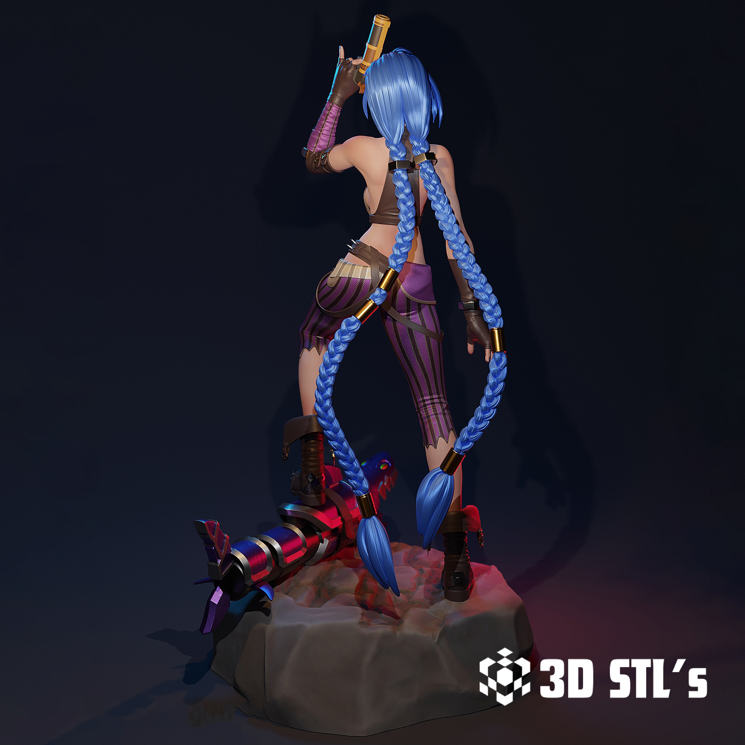 Jinx Figure STL – 3D print preview 4