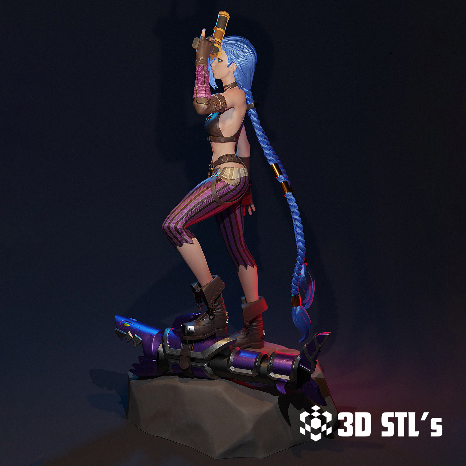 Jinx Figure STL – 3D print preview 5