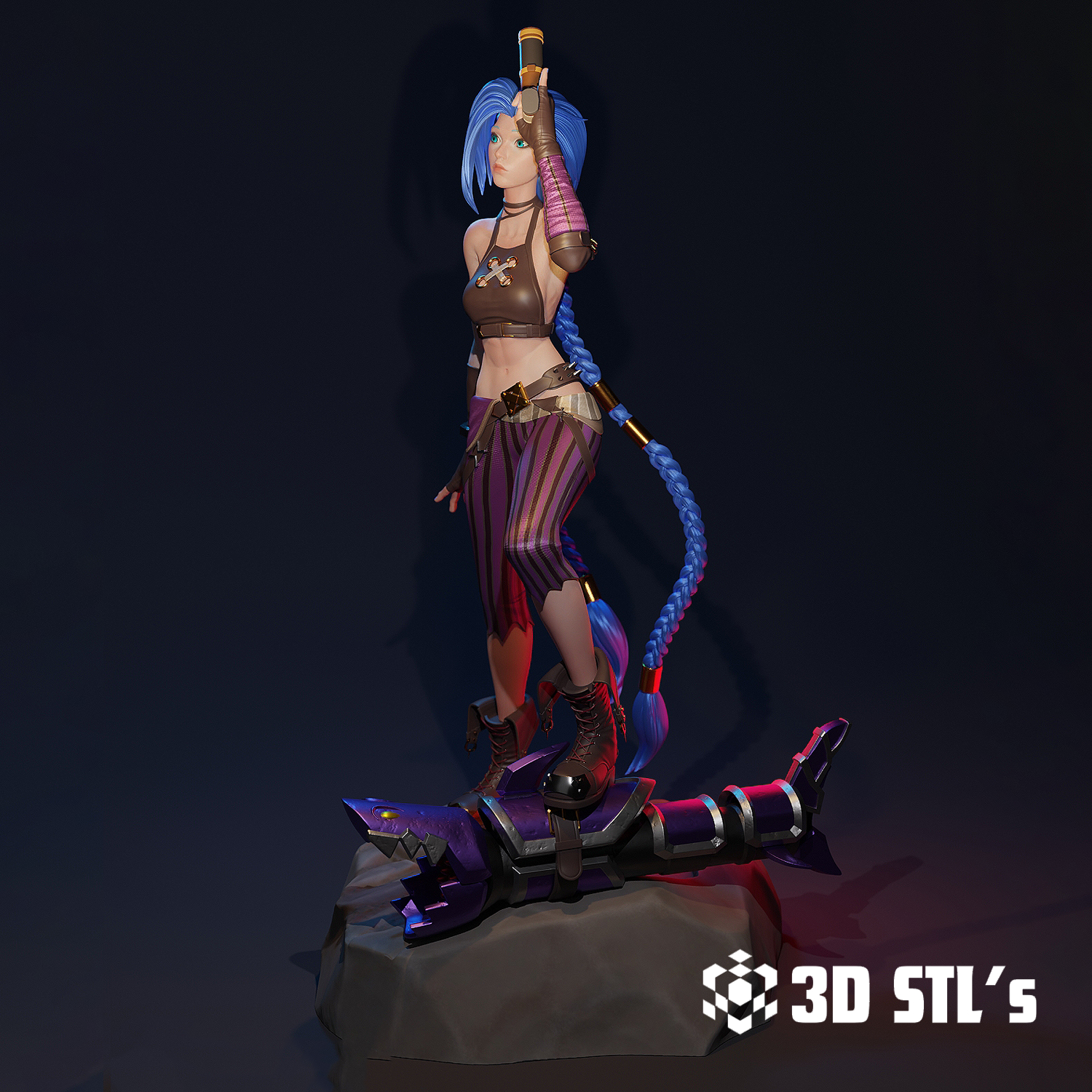 Jinx Figure STL – 3D print preview 6