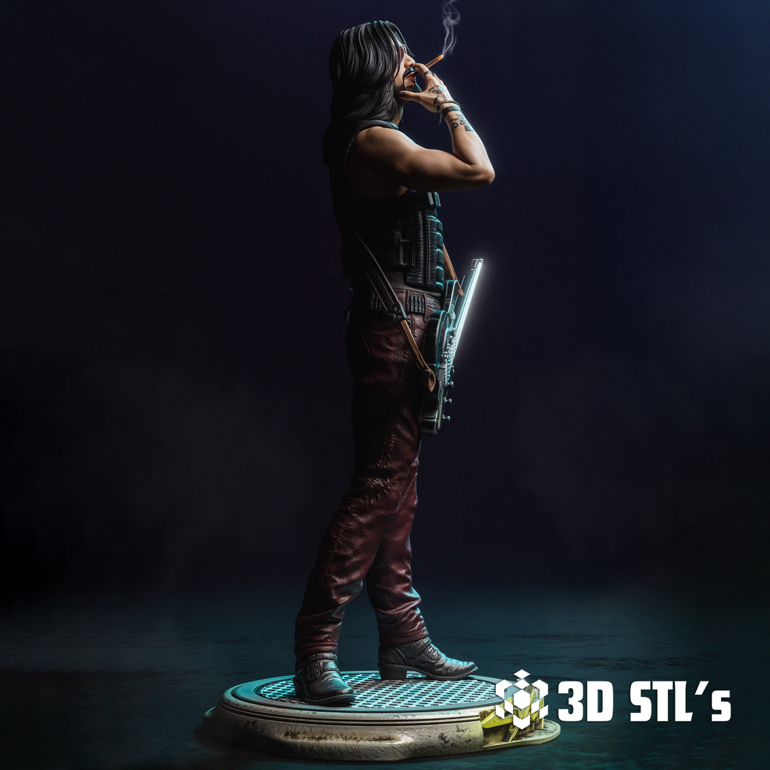 Johnny Silverhand STL with Lychee Files – 3D print preview 2