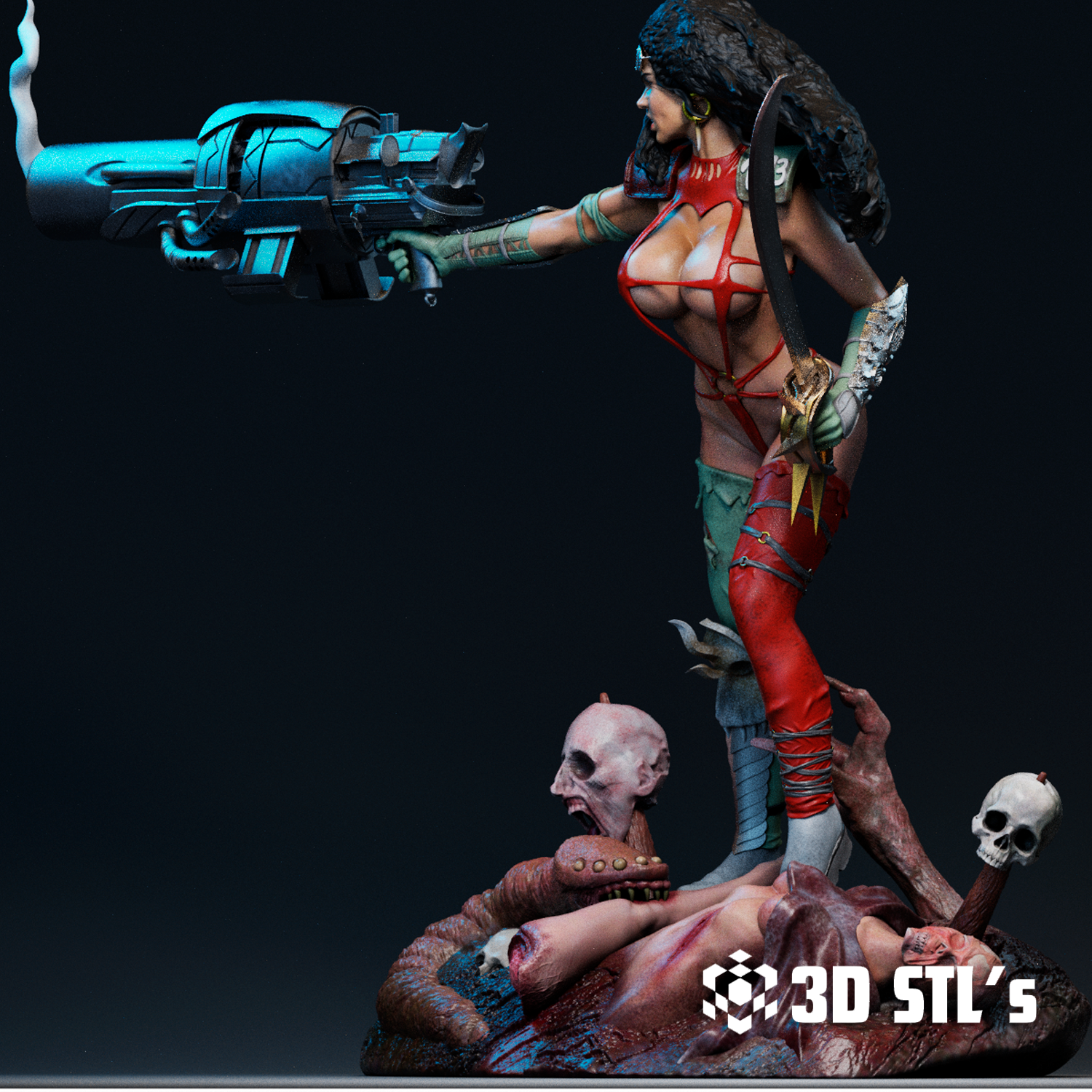 Julie Strain STL – 3D print preview 2