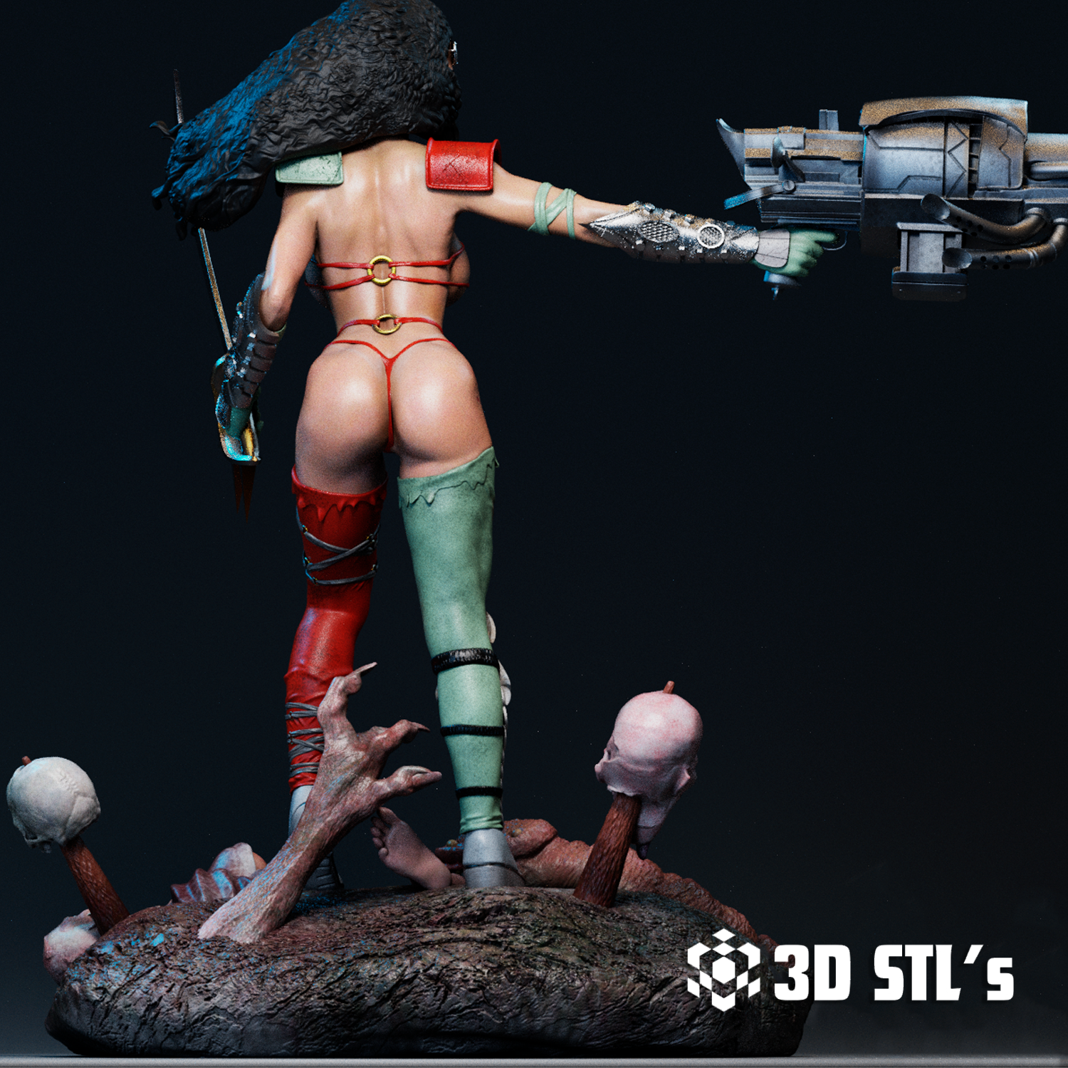 Julie Strain STL – 3D print preview 3